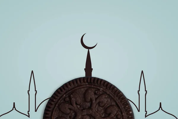 Glad Ramadan Glad Eid Ramadan Eid Islamisk Måne Islamisk Hälsning — Stockfoto