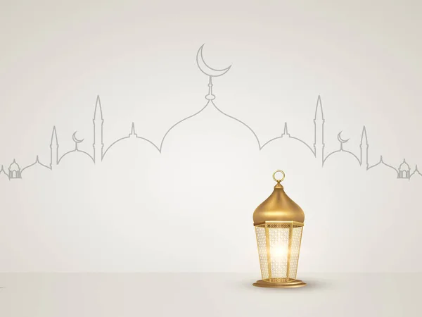 Gelukkig Ramadan Gelukkig Eid Ramadan Uitnodiging Islamitisch Maan Sikkel Van — Stockfoto