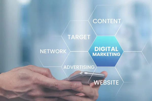 Marketing Digitale Branding Online Illustrazione Del Marketing Digitale — Foto Stock