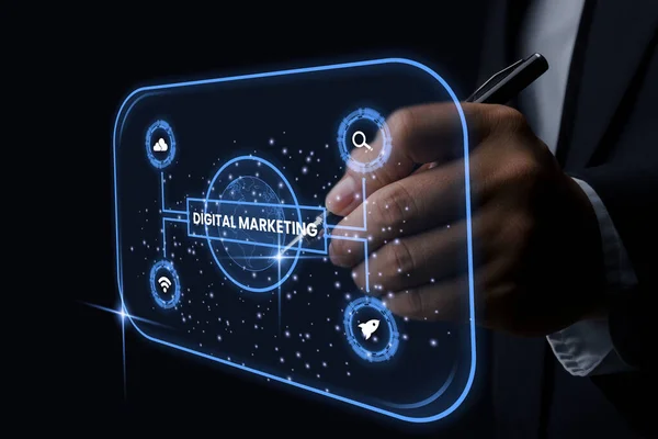 Digital Marknadsföring Länkbyggande Och Digital Marknadsföring — Stockfoto