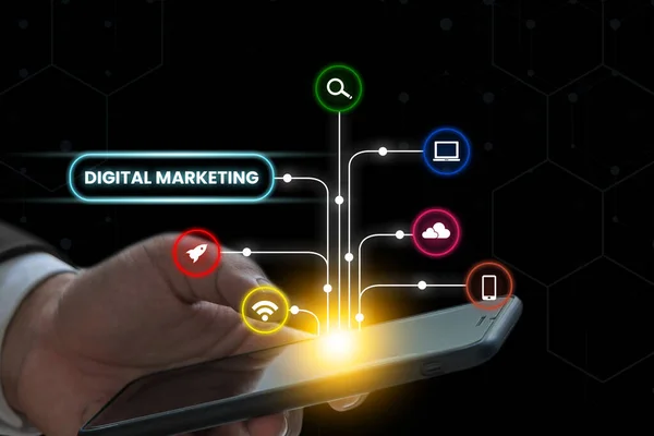 Marketing Digitale Marketing Online Link Building Screen — Foto Stock
