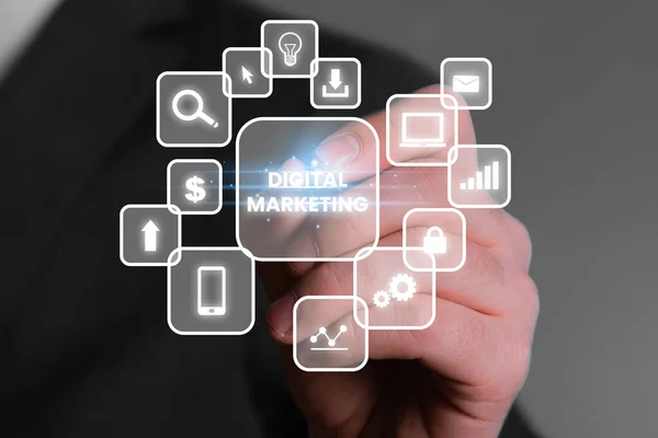 Marketing Digital Marketing Digital Abstração Link Building — Fotografia de Stock