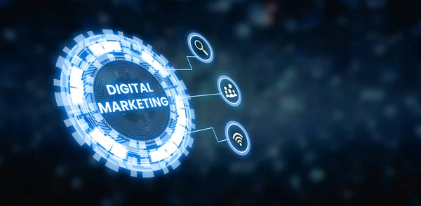 Marketing Digital Marketing Online Link Building Idea — Fotografia de Stock