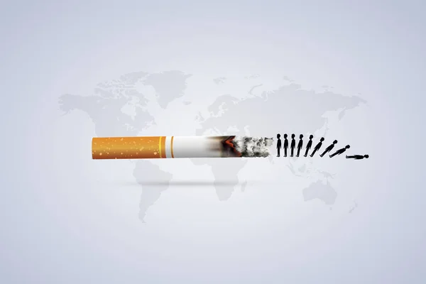 タバコの日 煙のデザインのアイデアと禁煙とタバコの概念 — ストック写真