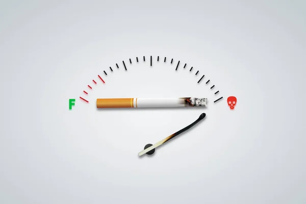 Cigarro Com Design Fumaça Dia Mundial Sem Tabaco Não Fumar — Fotografia de Stock