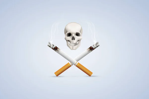 禁煙日意識の概念 煙のデザインアートとタバコ — ストック写真
