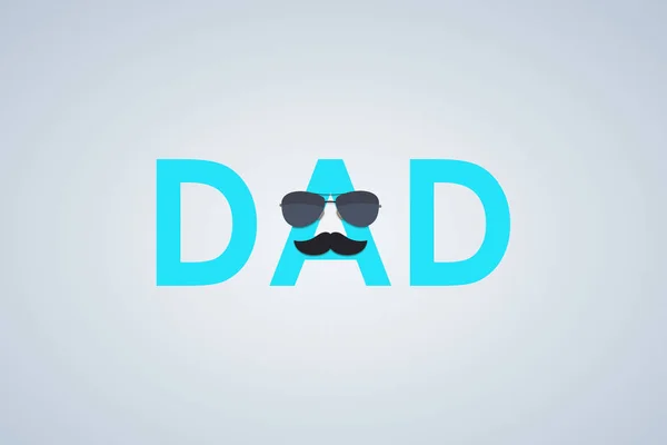 父亲节印刷品 父亲节海报设计和父亲节数字插图 — 图库照片