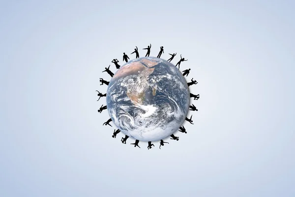 Imágenes Diversas Inclusivas Del Día Mundial Población — Foto de Stock