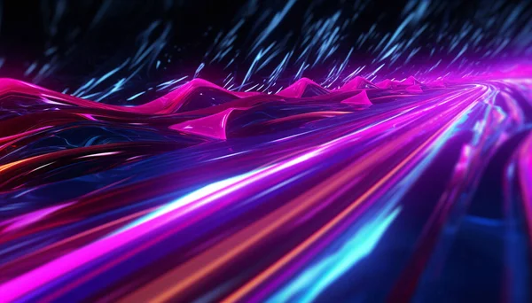 Abstrakt Futuristisk Bakgrund Neon Energi Spel Rosa Och Blå Stockfoto