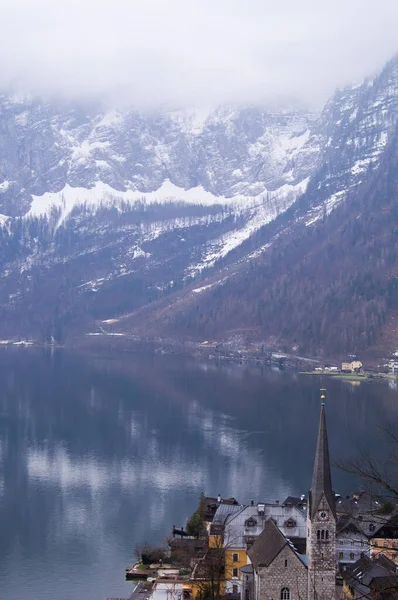 Όμορφη Θέα Στο Hallstatt Από Την Κορυφή Ενός Βουνού — Φωτογραφία Αρχείου