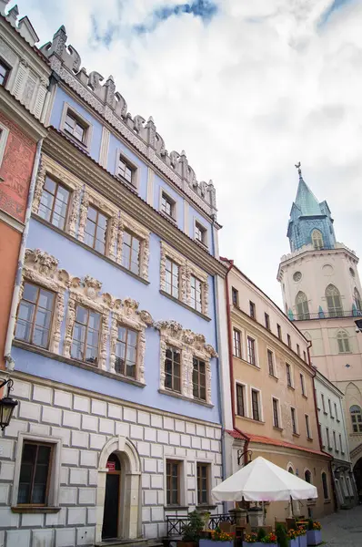 Фасад Красивого Здания Главной Площади Люблина Польше Скай Старый Город — стоковое фото