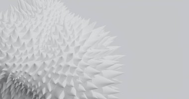 Siber temalar, bilimsel sunumlar, tıbbi çizimler ve minimalist duvar kağıtları için ideal soyut 3D beyaz geometrik desen.