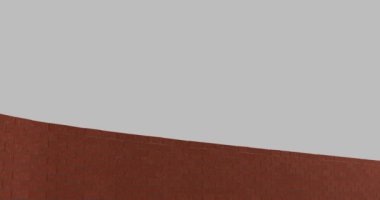 Minimalist Arkaplana Karşı Kırmızı Tuğla Duvarı Yapımının 3 Boyutlu Zaman Çizelgesi