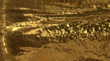 Katmanlı dalgalar ve yumuşak yatay yansıtıcı desende sıcak aydınlatma ile erimiş altın desen