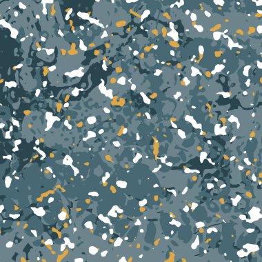 Koyu gri kamuflaj soyut doku arka planı açık sarı ve beyaz benekli damla efektleri, modern iş ilanları, duvar sanatı, dijital afişler ve gerçekçi tekstil tasarımları için idealdir..