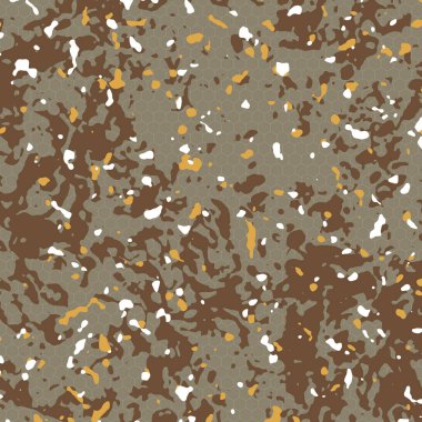 Topraksı tonlara ve soyut geometrik yapıya sahip en son altıgen av kamuflajı, duvar sanatı, dijital arka plan, iş görselleri, moda tasarımı ve perde baskıları için en iyisi..