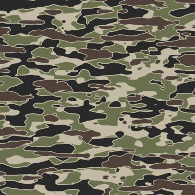 Koyu yeşil, bronz tenli ve siyah organik şekilli klasik orman askeri kamuflaj deseni. Masaüstü duvar kağıtları, perde kumaşı, moda tekstili ve açık hava ürünleri markalaşması için ideal..