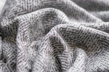 Siyah geometrik desenli gri kumaş