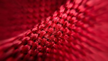 Red fiber interlacement close up