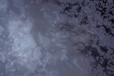 Erime ve Kırık Buzun Detaylı Macro Görünümü.