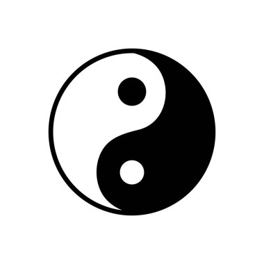 Yin Yang Sembolü Beyaz Arkaplanda İzole Edildi