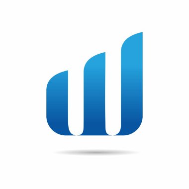 W harfi logo tasarım vektör şablonu