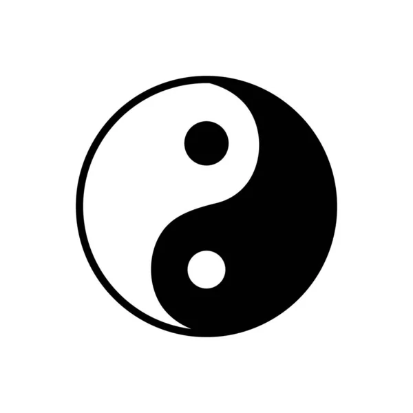 Yin Yang Σύμβολο Απομονώνονται Λευκό Φόντο — Διανυσματικό Αρχείο