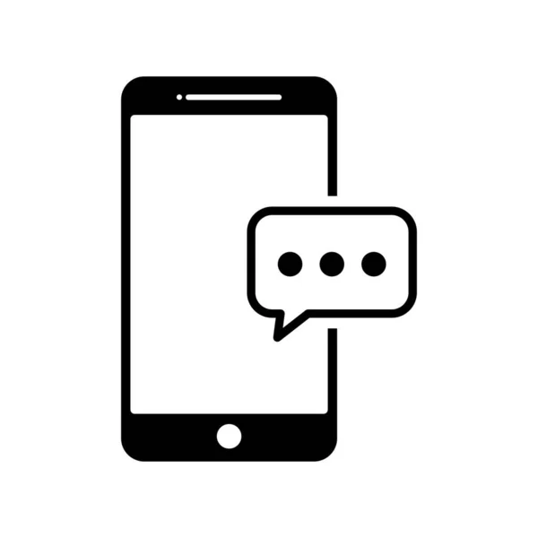メッセージアイコンベクトルイラストデザインのスマートフォン — ストックベクタ
