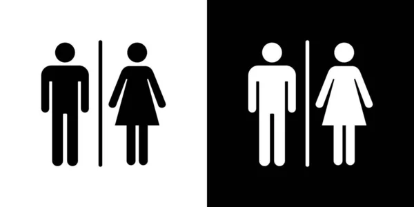 Männliche Und Weibliche Vektorsymbole Mit Und Toilettensymbol — Stockvektor