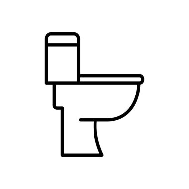 Tuvalet ikonu vektörü. İnce çizgi işareti. izole edilmiş sınır sembolü çizimi