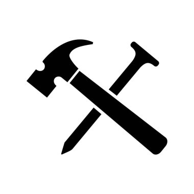 hammer icon vector isolated on white background for your web and mobile app design, axe logo concept clipart