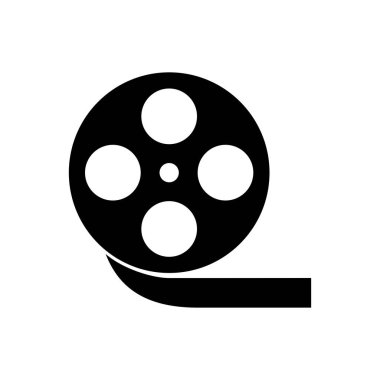Film makarası ikonu. Web için video kamera vektör simgelerinin basit illüstrasyonu