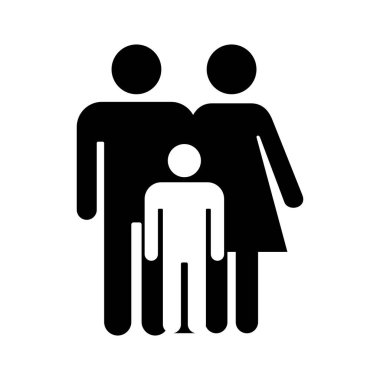 Aile ikonu. İnsanların basit resimlendirmesi pictogram vektör izole tasarım