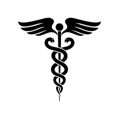 caduceus sembol simgesi, vektör illüstrasyonu