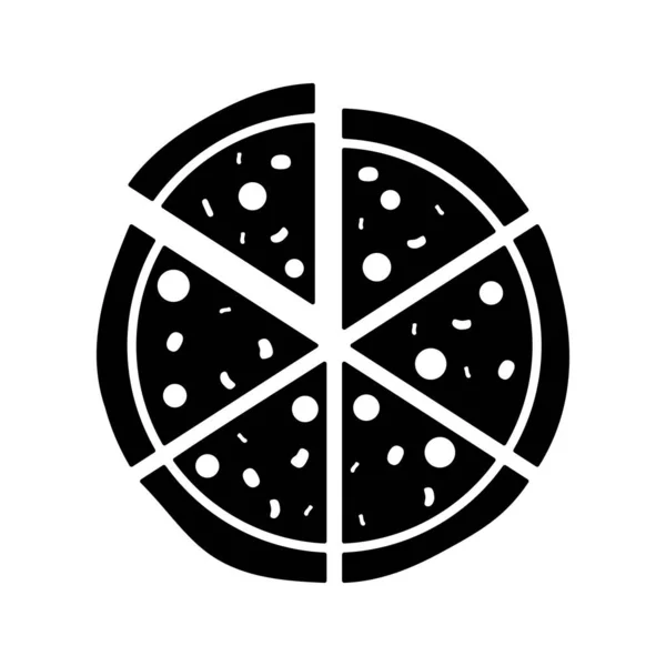 Ícone Pizza Símbolo Comida Design Plano Ilustração Vetorial — Vetor de Stock