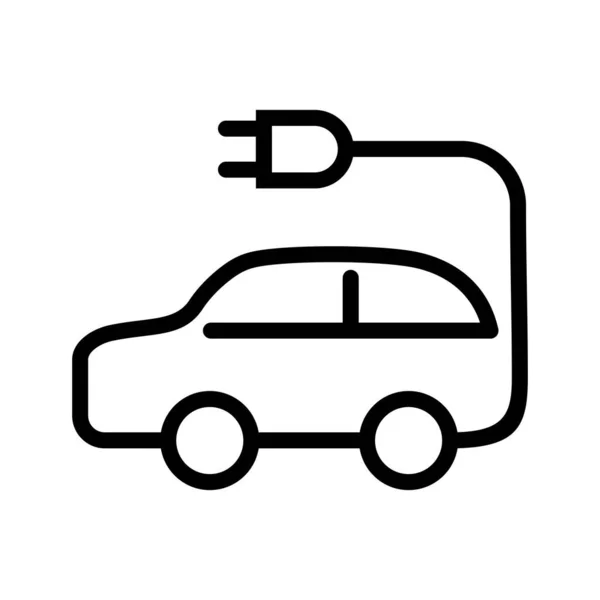 Car Charging Icon Outline Illustration Electric Plug Vector Line Icons — Stok Vektör