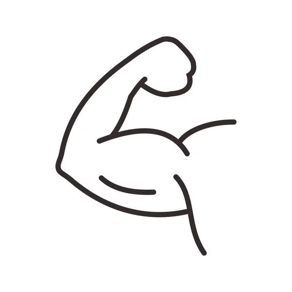 Icona Muscolare Linea Sottile Simbolo Del Segno Vettore Isolato — Vettoriale Stock