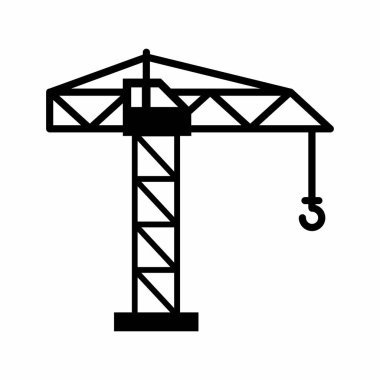 Vinç simgesi. Web için yapı vektörü simgelerinin özet çizimi