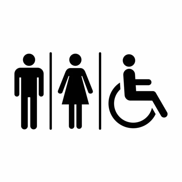 Toilettenschild Symbol Toiletten Symbol Schwarz Weißes Design — Stockvektor