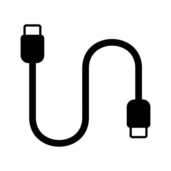 Usb Cable Flat Style Vector Icon — 스톡 벡터