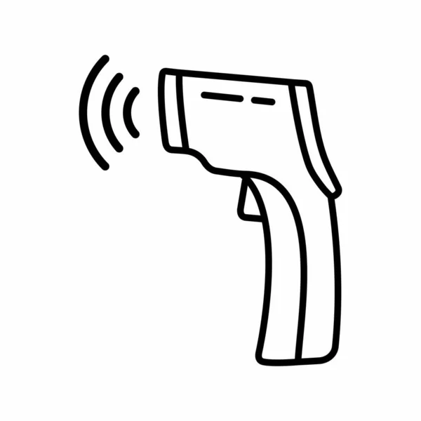 Termómetro Pistola Vector Contorno Estilo Icono — Vector de stock