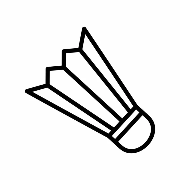 Badminton Skyttel Ikon Vektor Beskriva Tecken Sportutrustning Isolerad Kontur Symbol — Stock vektor