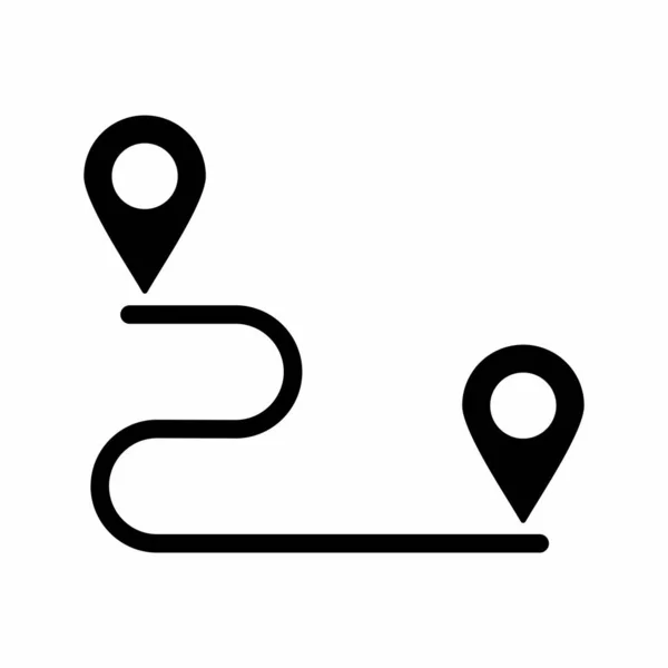 Ubicación Mapa Pin Marcador Plano Delgada Línea Glifo Icono Vector — Archivo Imágenes Vectoriales