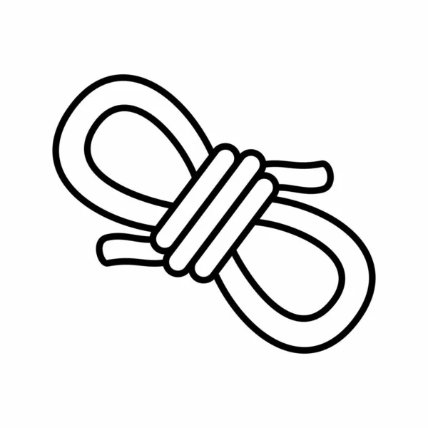 Rope Icon Outline Sport Equipment Vector Illustration White Background — Stock Vector