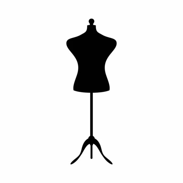 Retro Clothing Mannequin Black Vector Silhouette Vintage Female