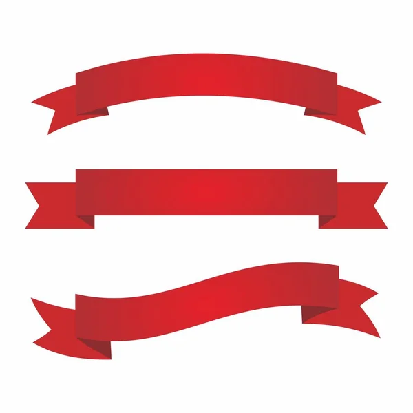 Set Rubans Rouges Étiquettes Pour Bannières — Image vectorielle