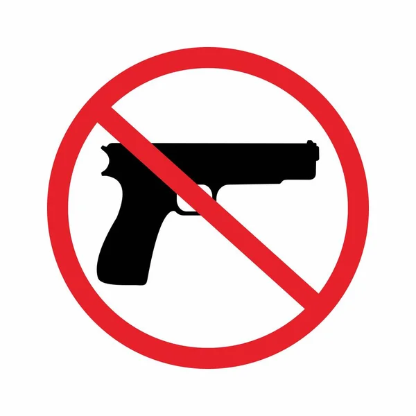 Nessun Simbolo Vettoriale Del Segno Della Pistola — Vettoriale Stock