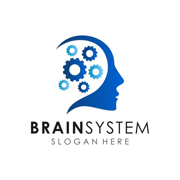 Vettore Progettazione Del Logo Del Cervello Umano — Vettoriale Stock