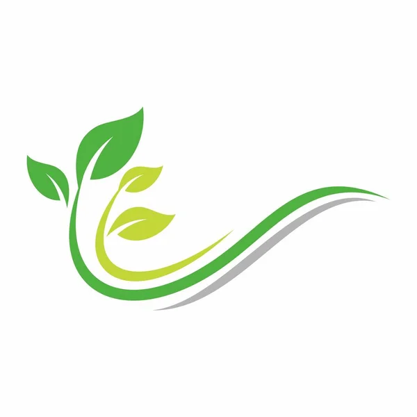 Zielony Liść Ekologia Natura Element Wektor Ilustracja — Wektor stockowy