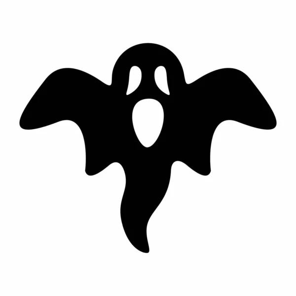 Halloween Ghost Dengan Gambar Vektor Wajah Menakutkan - Stok Vektor